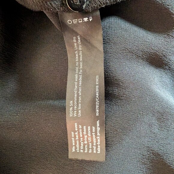 Eileen Fisher Black 100% Silk Shift Dress - Picture 7 of 9